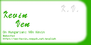 kevin ven business card